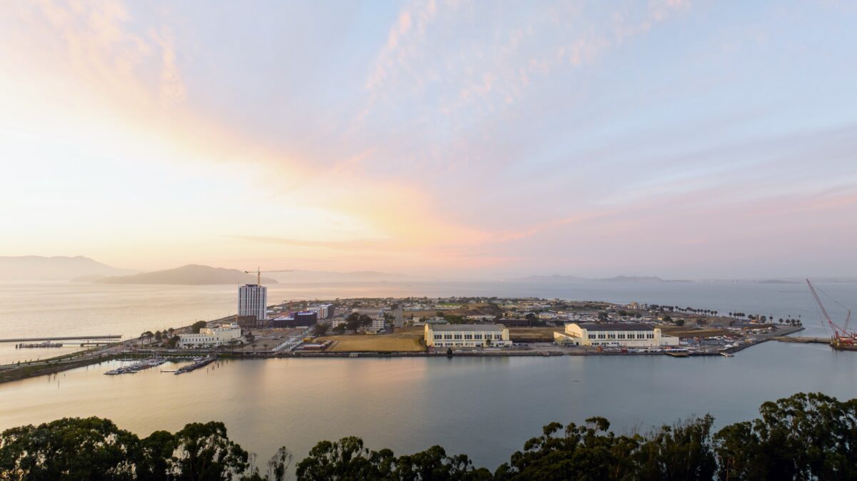 Drone photo of Treasure Island masterplan development